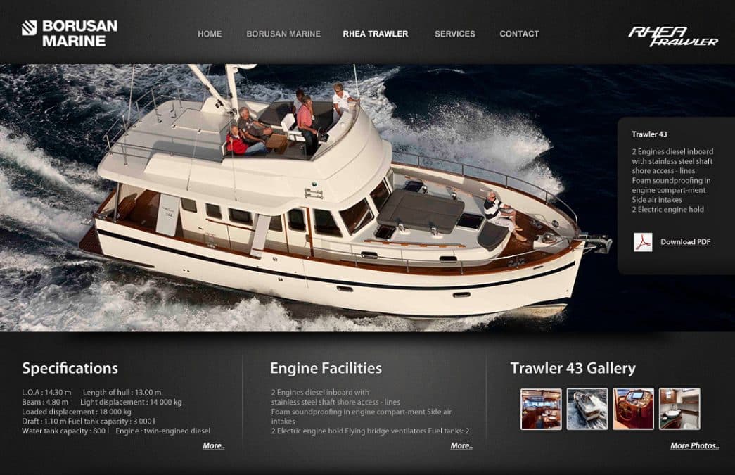 Borusan Marine – Rhea Trawler Dijital Showroom – proje görseli